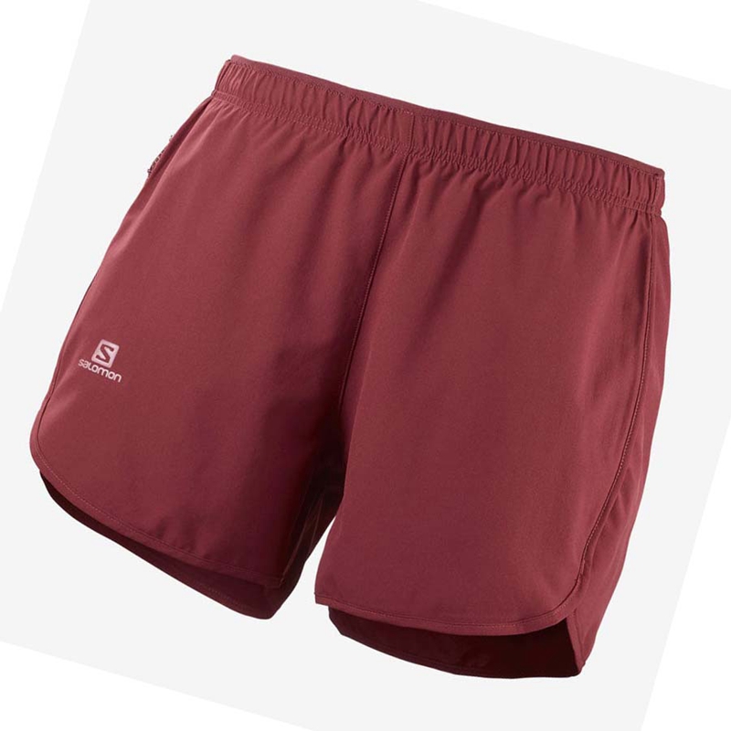 Shorts Salomon AGILE Femme Rouge | OBLVNFE-93