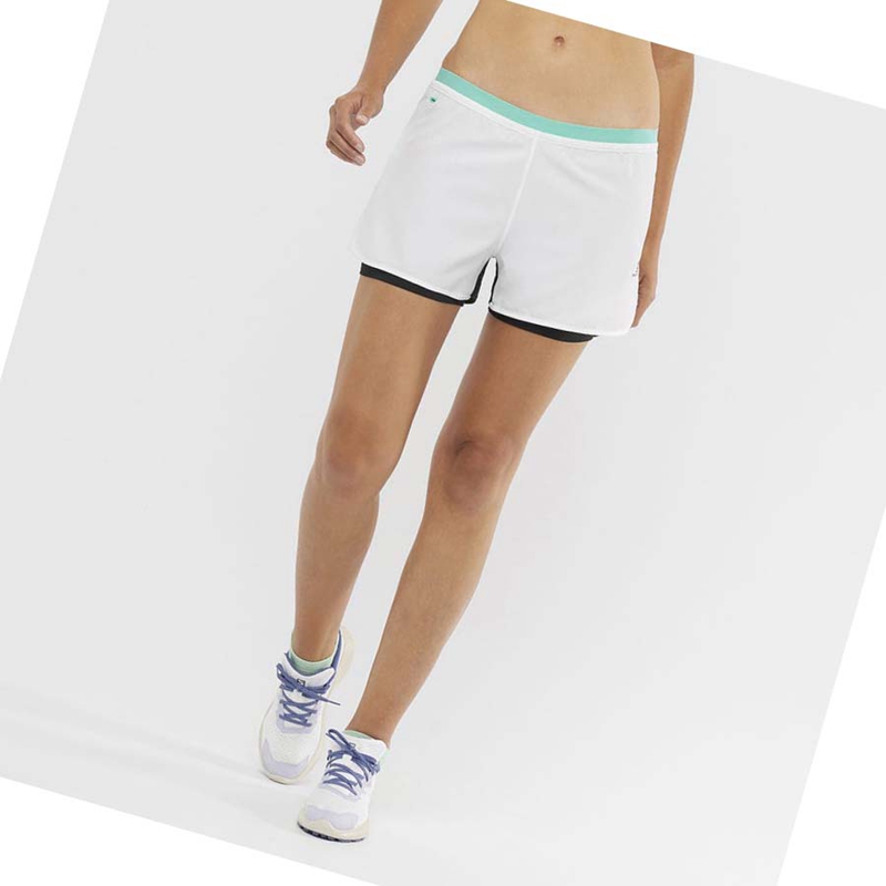 Shorts Salomon CROSS 2IN1 Femme Blanche | NTFRJPU-01