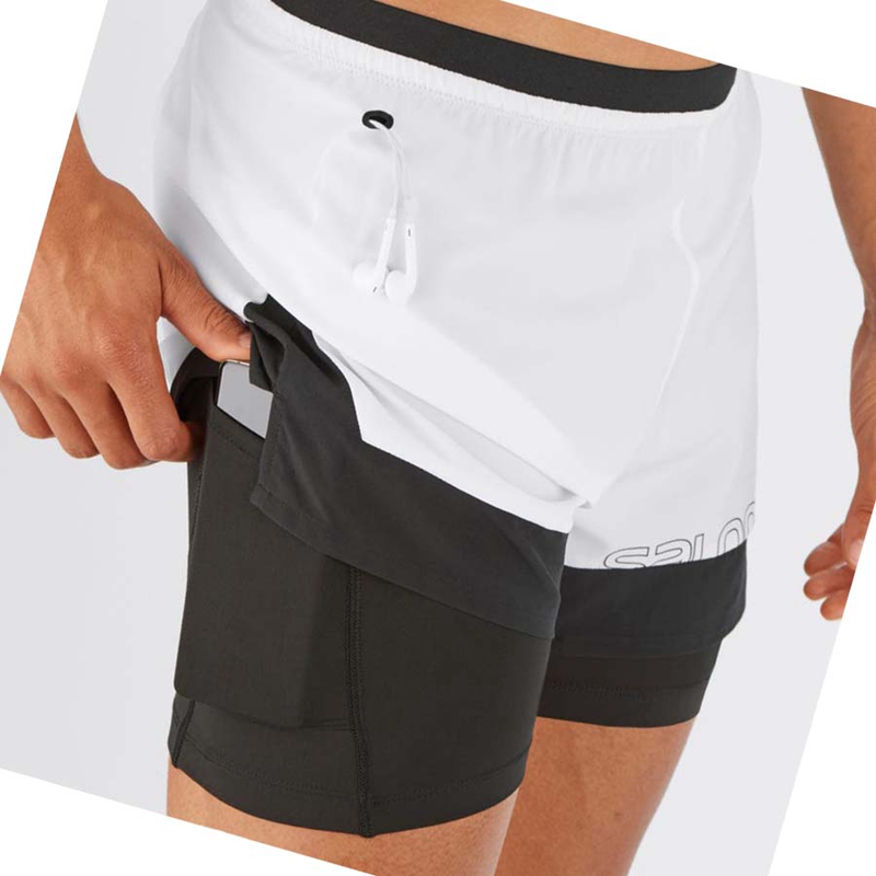 Shorts Salomon CROSS 2IN1 Homme Blanche | OZVCHRS-19