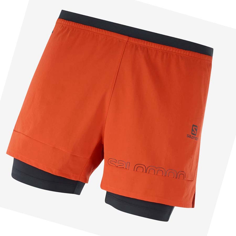 Shorts Salomon CROSS 2IN1 Homme Orange | HWOGBDZ-86