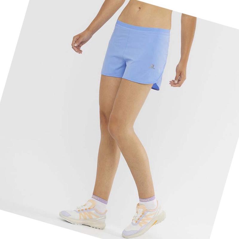 Shorts Salomon CROSS 3'' Femme Bleu | TPKVEXR-95