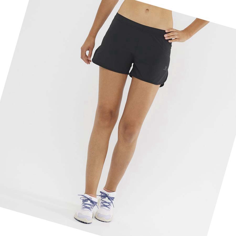 Shorts Salomon CROSS 3'' Femme Noir | RHGOITD-78