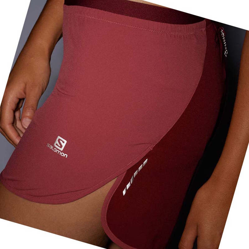 Shorts Salomon CROSS 3'' Femme Rouge | XZIVJAN-09