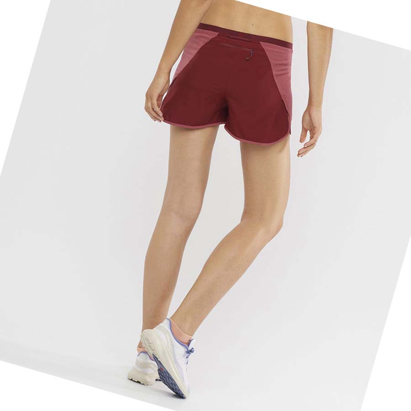 Shorts Salomon CROSS 3'' Femme Rouge | XZIVJAN-09