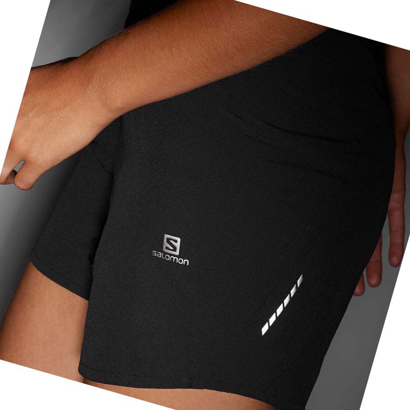 Shorts Salomon CROSS 5'' Femme Noir | PFEBQZM-87