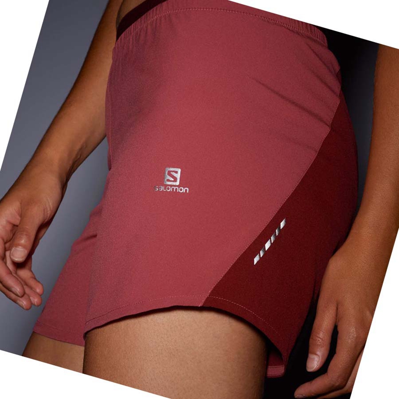 Shorts Salomon CROSS 5'' Femme Rouge | XTCSHVR-54