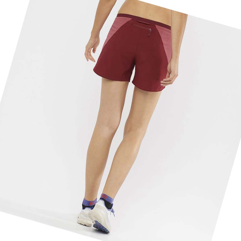 Shorts Salomon CROSS 5'' Femme Rouge | XTCSHVR-54