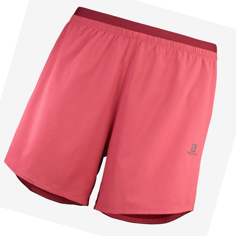 Shorts Salomon CROSS 5\'\' Femme Rouge | XTCSHVR-54