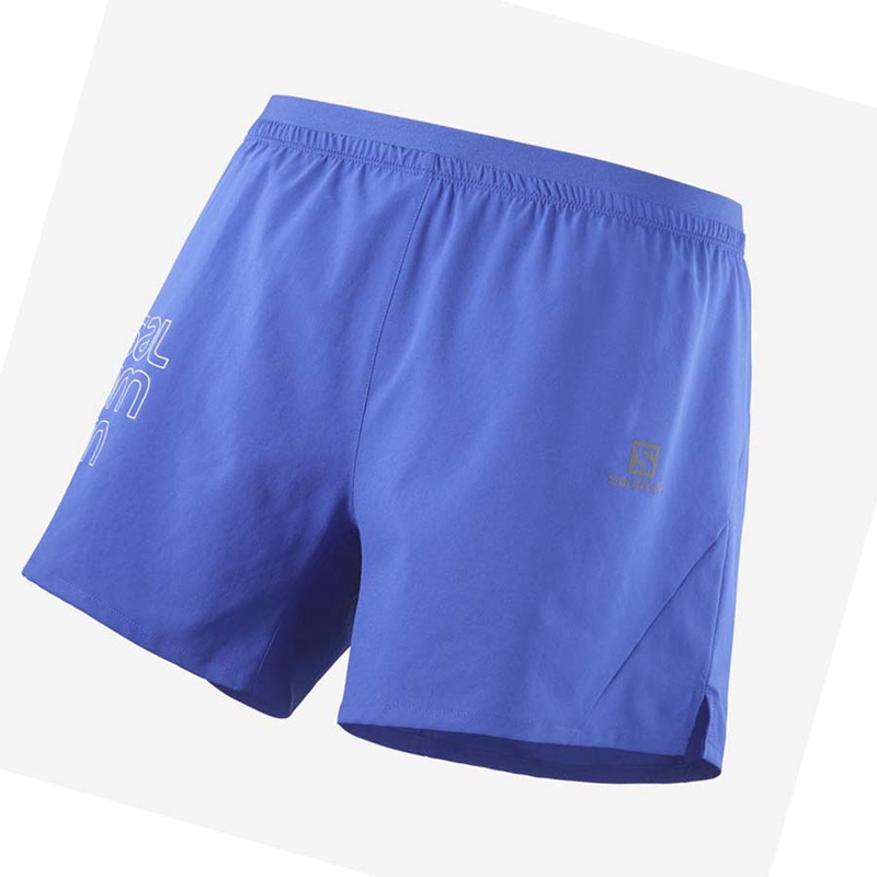 Shorts Salomon CROSS 5\'\' Homme Bleu | IBRSZNO-05