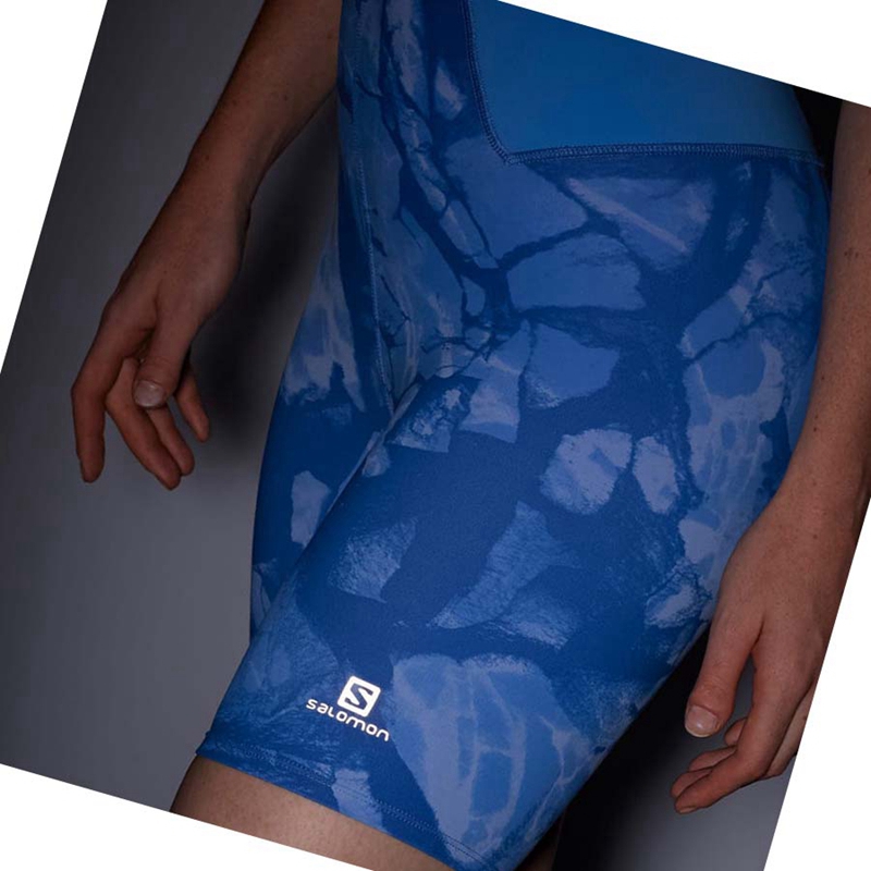 Shorts Salomon CROSS MULTI 7'' Femme Bleu | FWBJATX-32