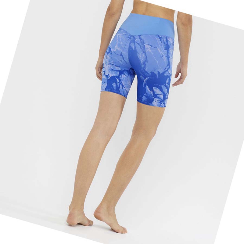 Shorts Salomon CROSS MULTI 7'' Femme Bleu | FWBJATX-32