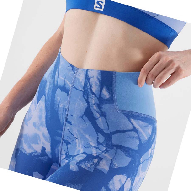 Shorts Salomon CROSS MULTI 7'' Femme Bleu | FWBJATX-32