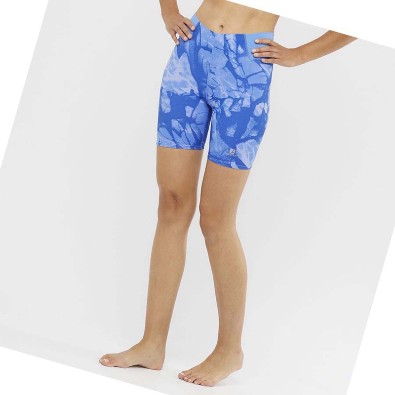 Shorts Salomon CROSS MULTI 7'' Femme Bleu | FWBJATX-32