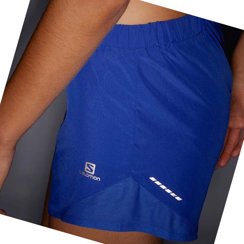 Shorts Salomon CROSS REBEL 4'' Femme Bleu | HBDNTVS-72