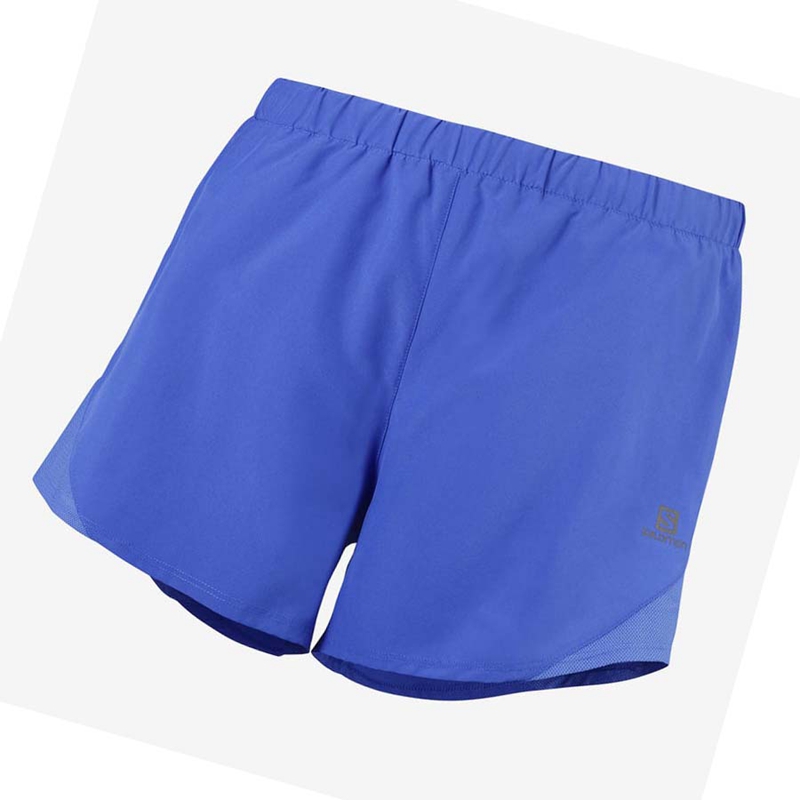 Shorts Salomon CROSS REBEL 4\'\' Femme Bleu | HBDNTVS-72