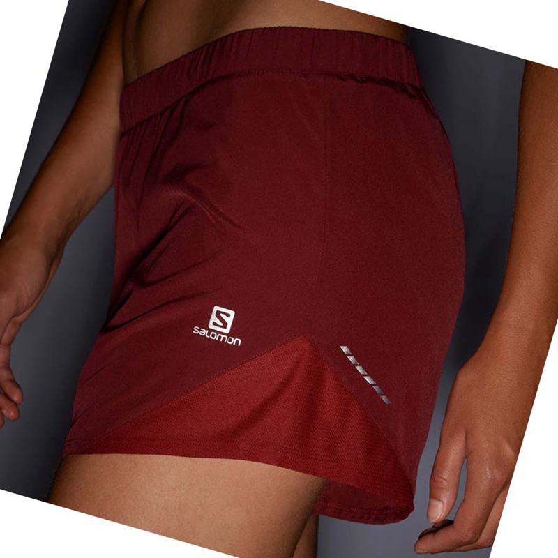 Shorts Salomon CROSS REBEL 4'' Femme Rouge | DEANHRK-16