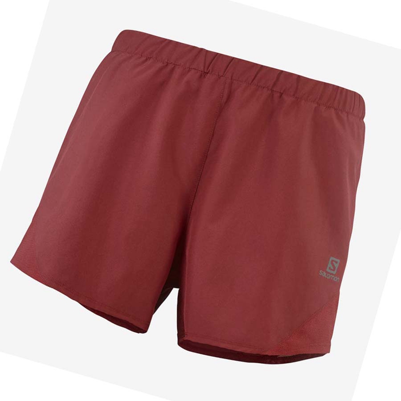 Shorts Salomon CROSS REBEL 4\'\' Femme Rouge | DEANHRK-16