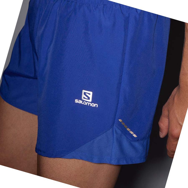 Shorts Salomon CROSS REBEL 5'' Homme Bleu | SBCQORX-02