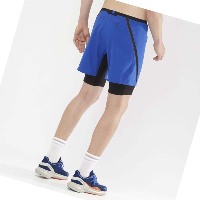 Shorts Salomon CROSS TWINN Homme Bleu | PMHJCGV-86