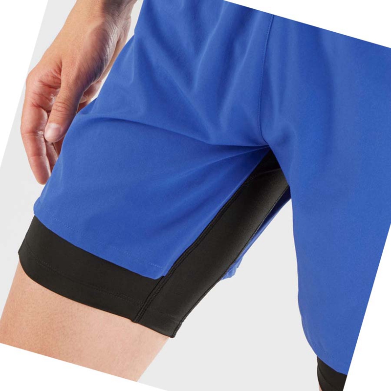 Shorts Salomon CROSS TWINN Homme Bleu | PMHJCGV-86