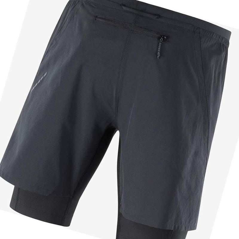 Shorts Salomon CROSS TWINN Homme Noir | IFHGAQL-20