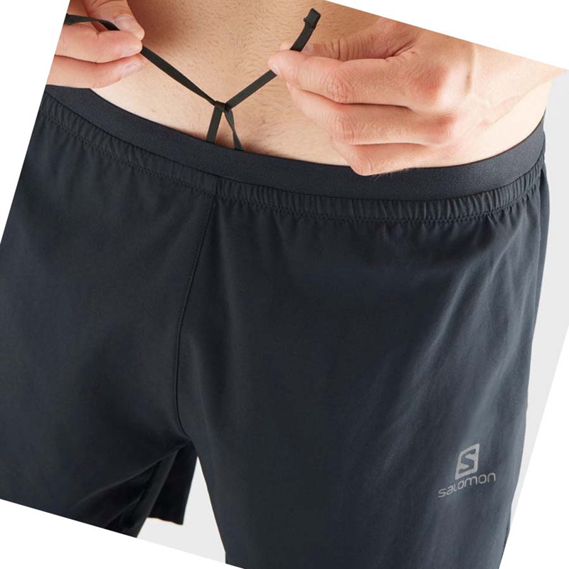 Shorts Salomon CROSS TWINN Homme Noir | IFHGAQL-20