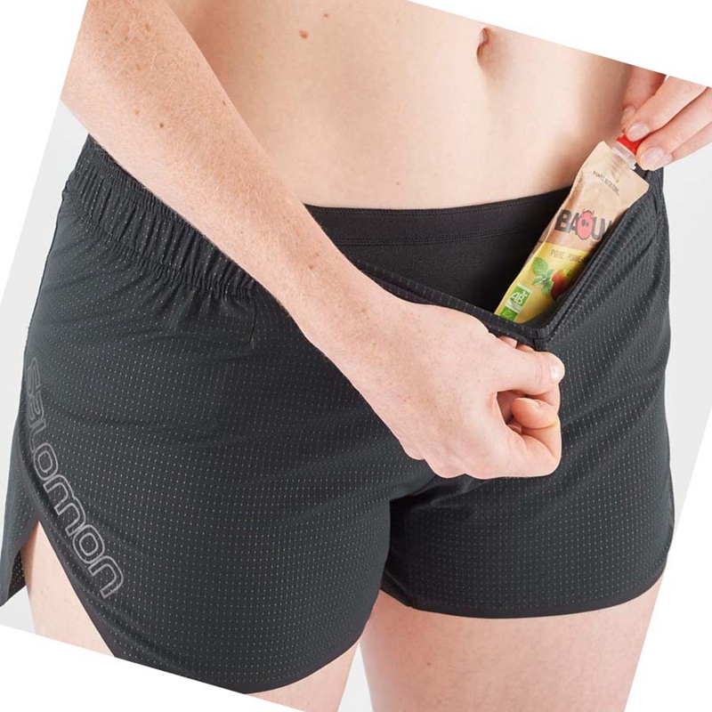 Shorts Salomon SENSE AERO 3'' Femme Noir | UYISWKM-70