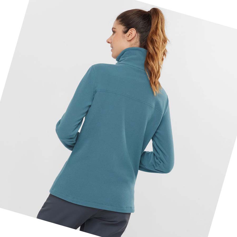 Sweat À Capuche Salomon ESSENTIAL COSY FLEECE Femme Bleu | FERALKU-25