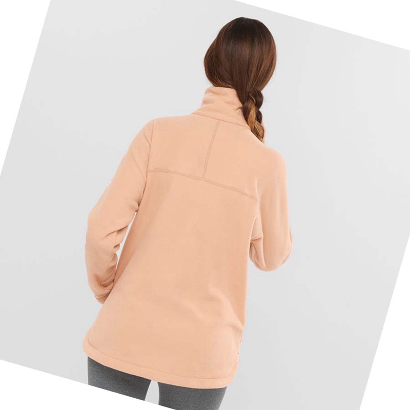 Sweat À Capuche Salomon ESSENTIAL COSY FLEECE Femme Rose | LAJUVTE-83