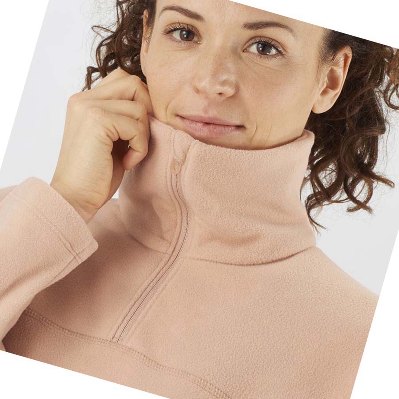 Sweat À Capuche Salomon ESSENTIAL COSY FLEECE Femme Rose | LAJUVTE-83