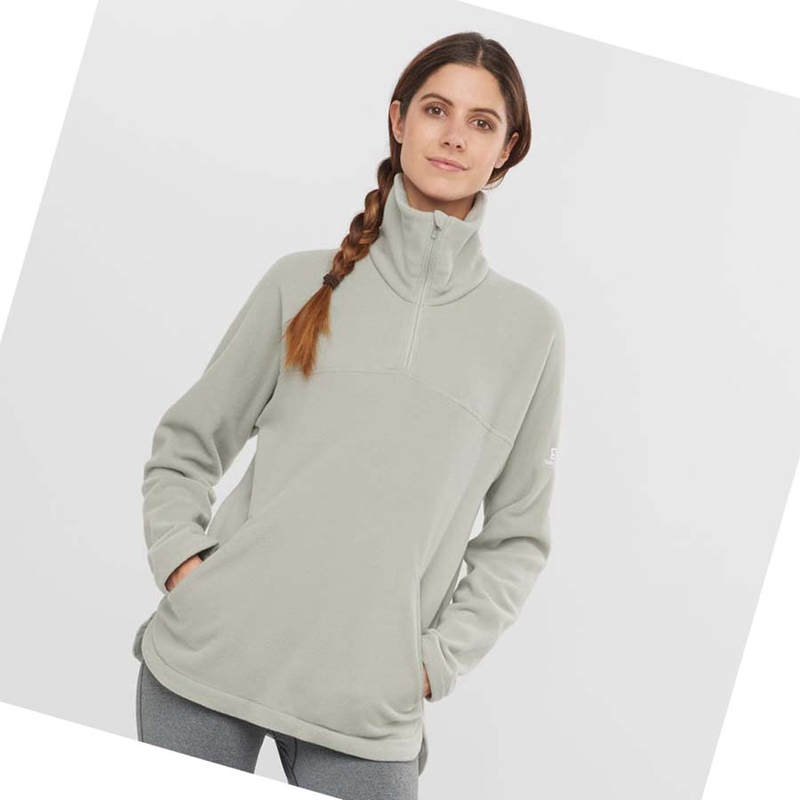 Sweat À Capuche Salomon ESSENTIAL COSY FLEECE Femme Blanche | LKBGIOP-34