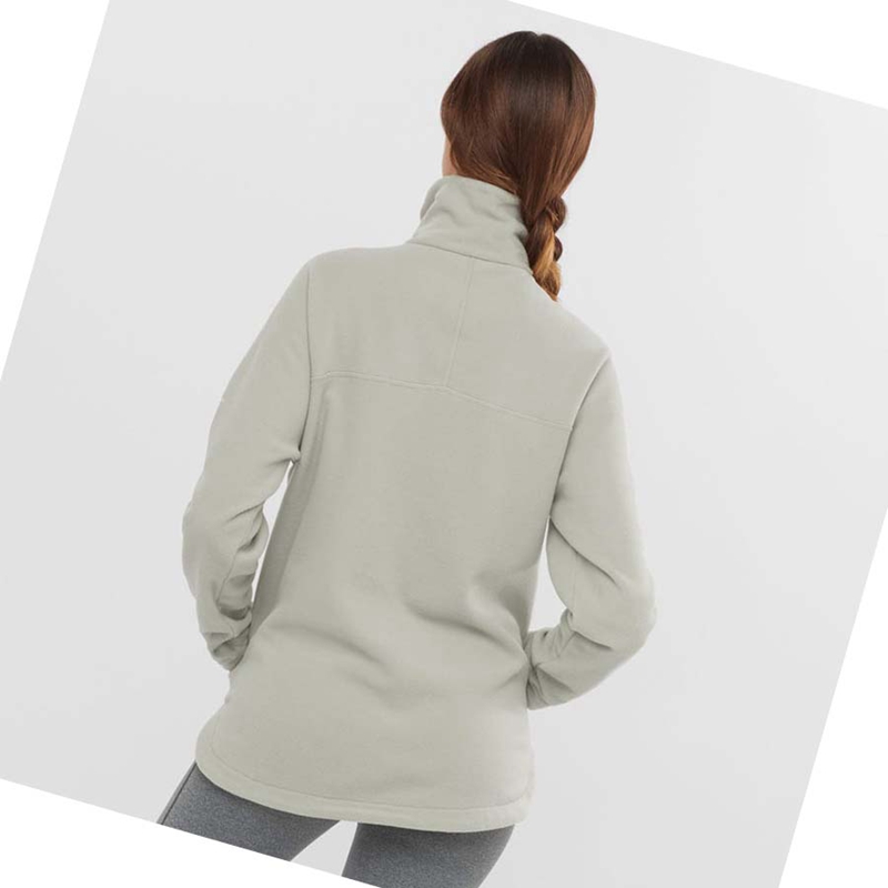 Sweat À Capuche Salomon ESSENTIAL COSY FLEECE Femme Blanche | LKBGIOP-34