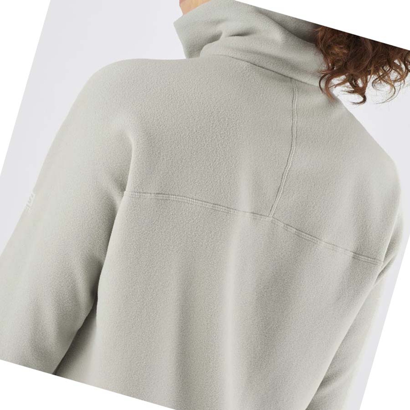 Sweat À Capuche Salomon ESSENTIAL COSY FLEECE Femme Blanche | LKBGIOP-34