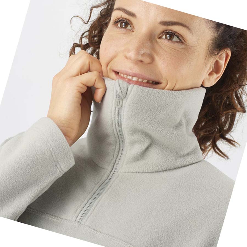 Sweat À Capuche Salomon ESSENTIAL COSY FLEECE Femme Blanche | LKBGIOP-34