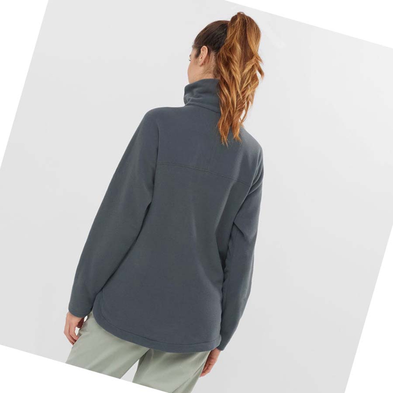 Sweat À Capuche Salomon ESSENTIAL COSY FLEECE Femme Grise | LUCVSYX-50