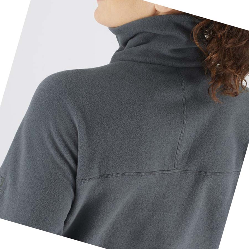 Sweat À Capuche Salomon ESSENTIAL COSY FLEECE Femme Grise | LUCVSYX-50