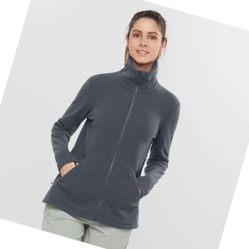 Sweat À Capuche Salomon ESSENTIAL COSY FLEECE Femme Noir | VRLINZJ-73