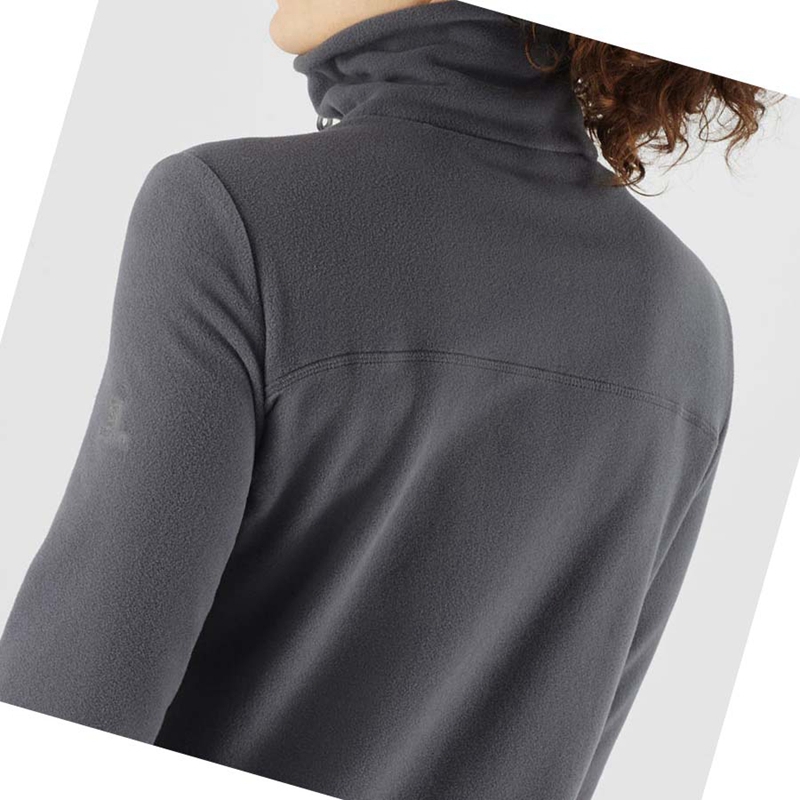 Sweat À Capuche Salomon ESSENTIAL COSY FLEECE Femme Noir | VRLINZJ-73