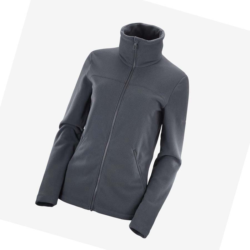 Sweat À Capuche Salomon ESSENTIAL COSY FLEECE Femme Noir | VRLINZJ-73