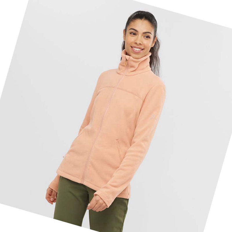 Sweat À Capuche Salomon ESSENTIAL COSY FLEECE Femme Rose | ZGCAEHY-47