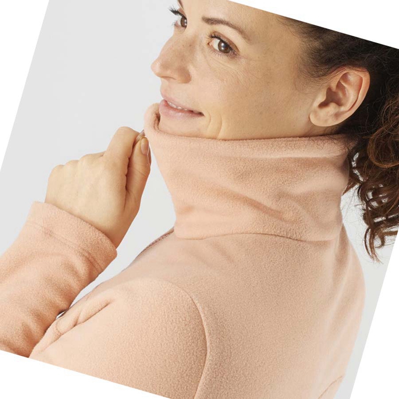 Sweat À Capuche Salomon ESSENTIAL COSY FLEECE Femme Rose | ZGCAEHY-47