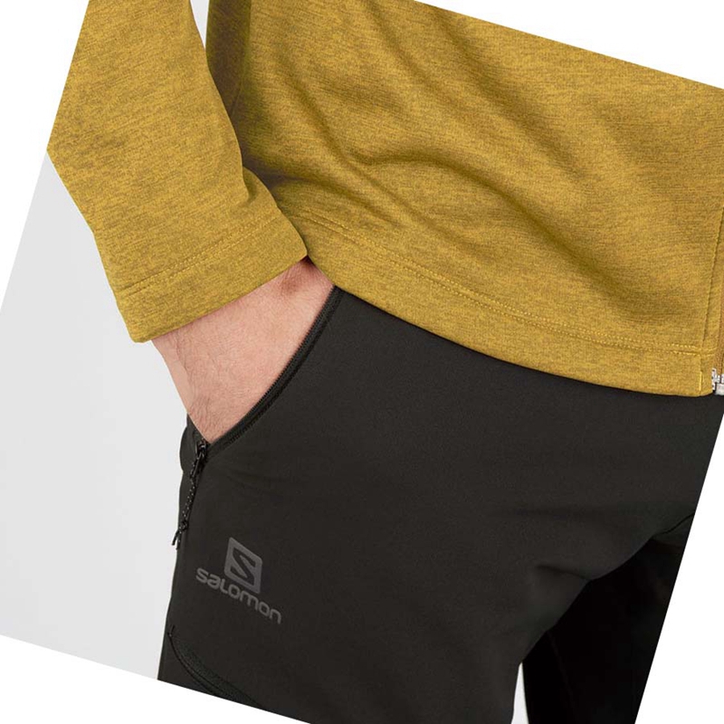 Sweat À Capuche Salomon ESSENTIAL LIGHTWARM HEATHER Homme Jaune | DGXKUZC-47