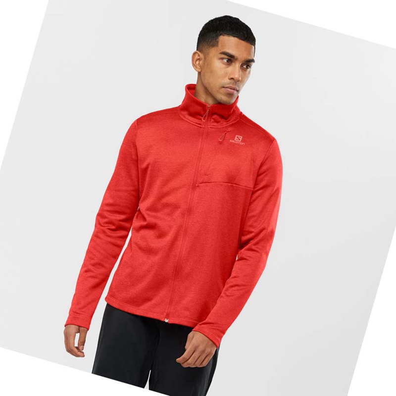 Sweat À Capuche Salomon ESSENTIAL LIGHTWARM HEATHER Homme Rouge | HGXVFNY-62