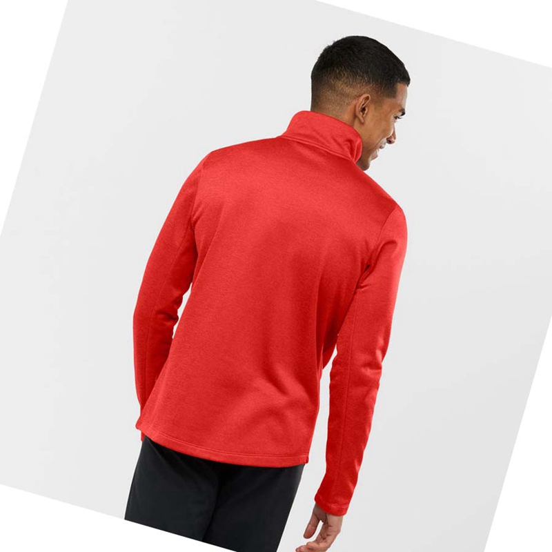 Sweat À Capuche Salomon ESSENTIAL LIGHTWARM HEATHER Homme Rouge | HGXVFNY-62