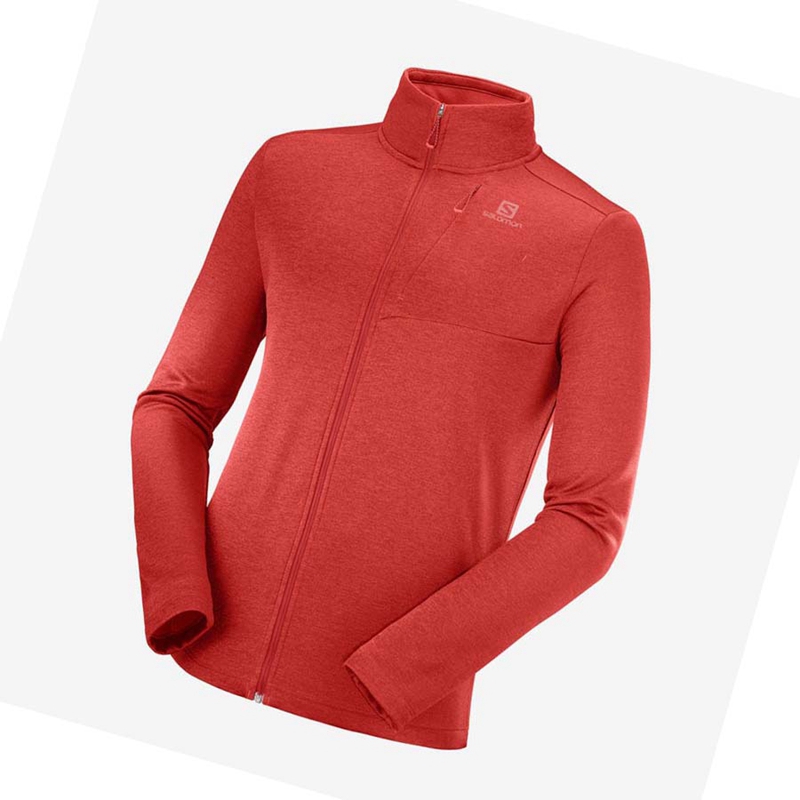 Sweat À Capuche Salomon ESSENTIAL LIGHTWARM HEATHER Homme Rouge | HGXVFNY-62