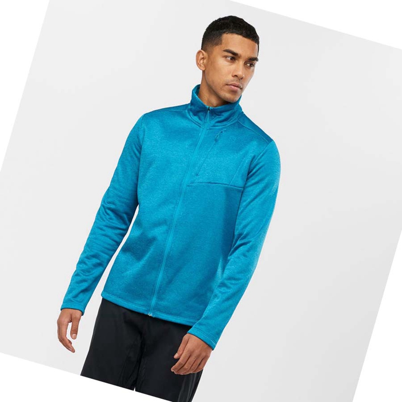 Sweat À Capuche Salomon ESSENTIAL LIGHTWARM HEATHER Homme Bleu | MKIQEYH-21