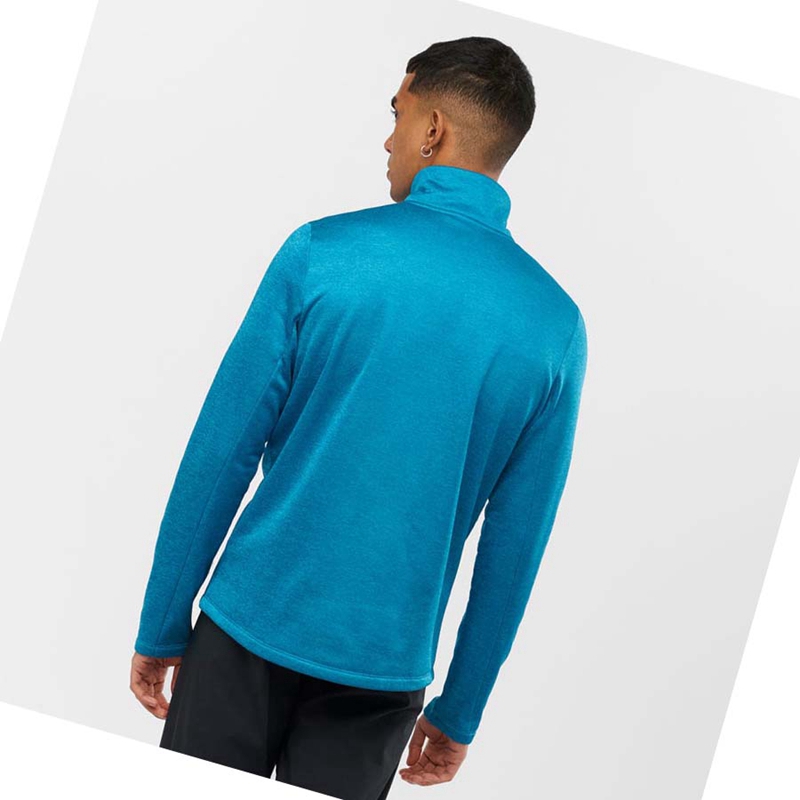 Sweat À Capuche Salomon ESSENTIAL LIGHTWARM HEATHER Homme Bleu | MKIQEYH-21