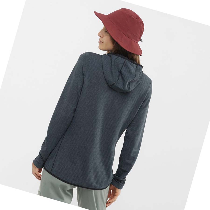 Sweat À Capuche Salomon ESSENTIAL LIGHTWARM HOODED Femme Noir | ONAWLVK-58