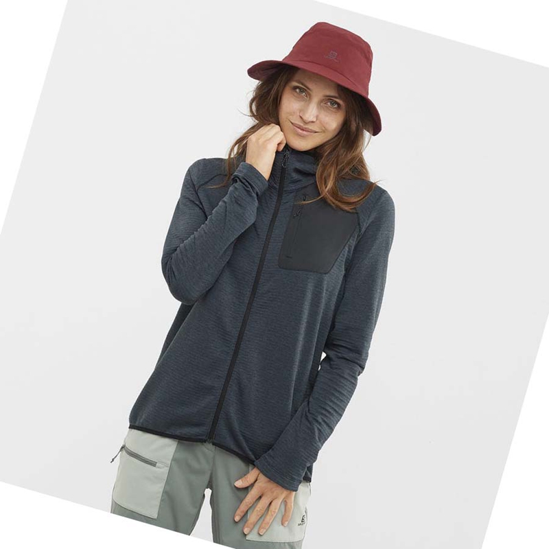 Sweat À Capuche Salomon ESSENTIAL LIGHTWARM HOODED Femme Noir | ONAWLVK-58