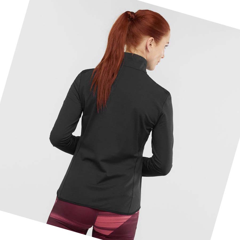 Sweat À Capuche Salomon ESSENTIAL LIGHTWARM Femme Noir | REQCNWH-20